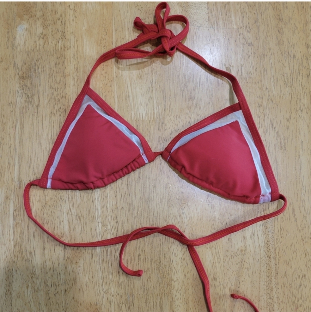 NWOT Sunny Co red with mesh bikini top
